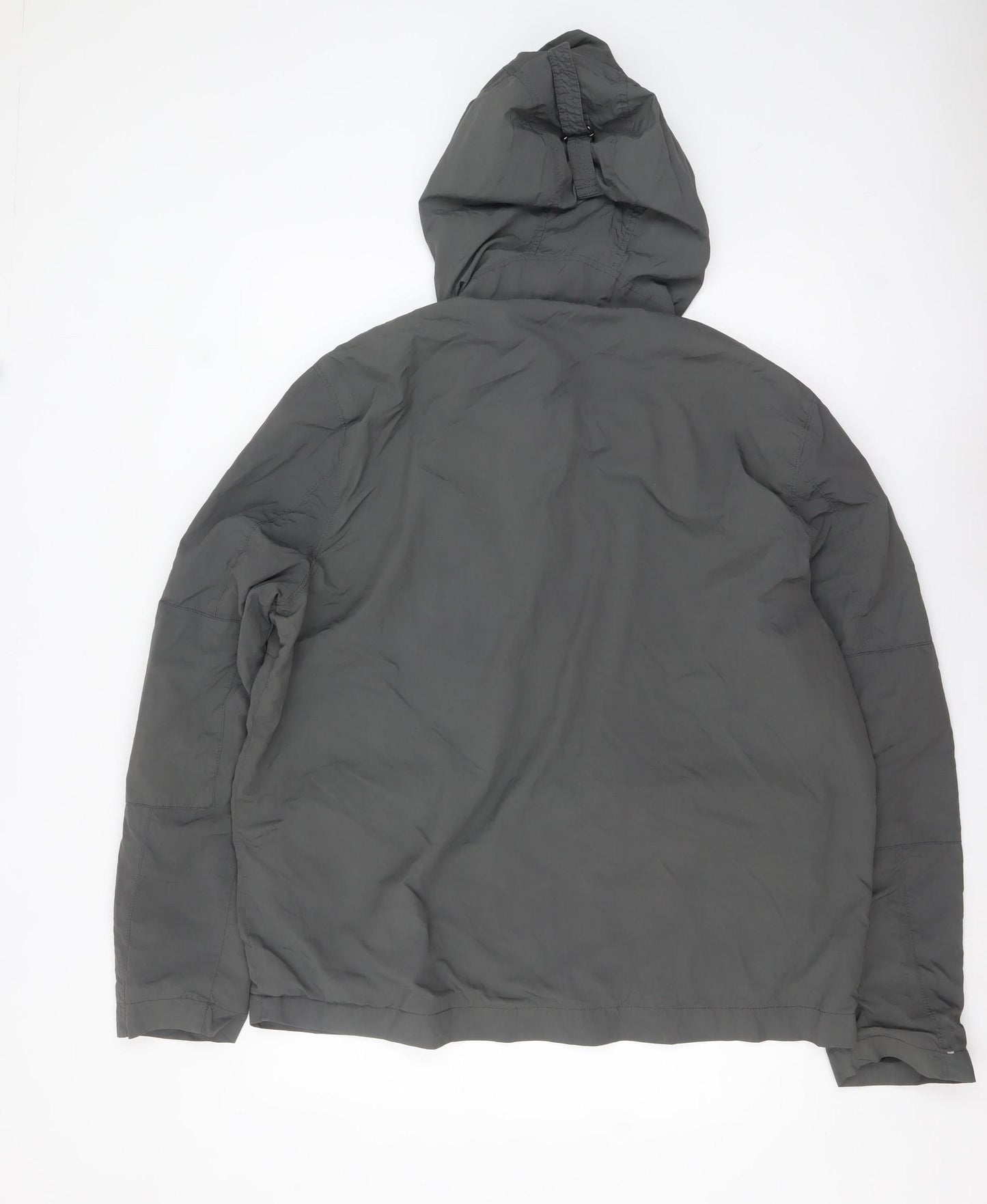 Next Men’s Grey Nylon Hooded Anorak Jacket L Lightweight Outdoor