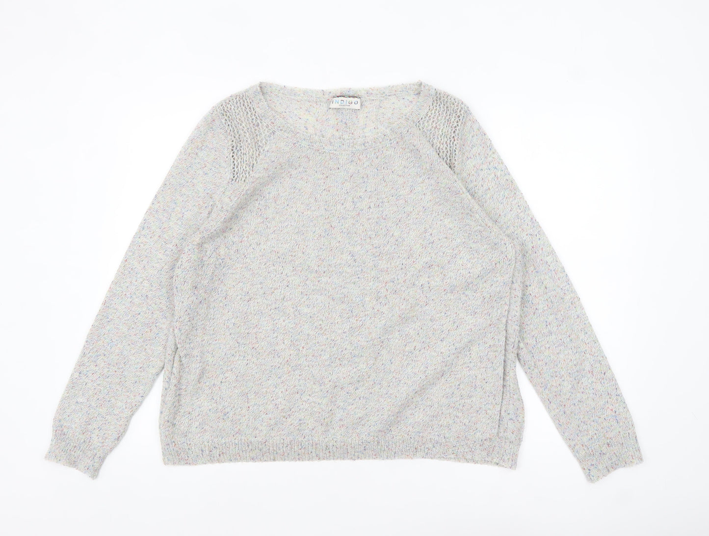 Marks and Spencer Women’s Grey Multicoloured Knit Cardigan UK 18