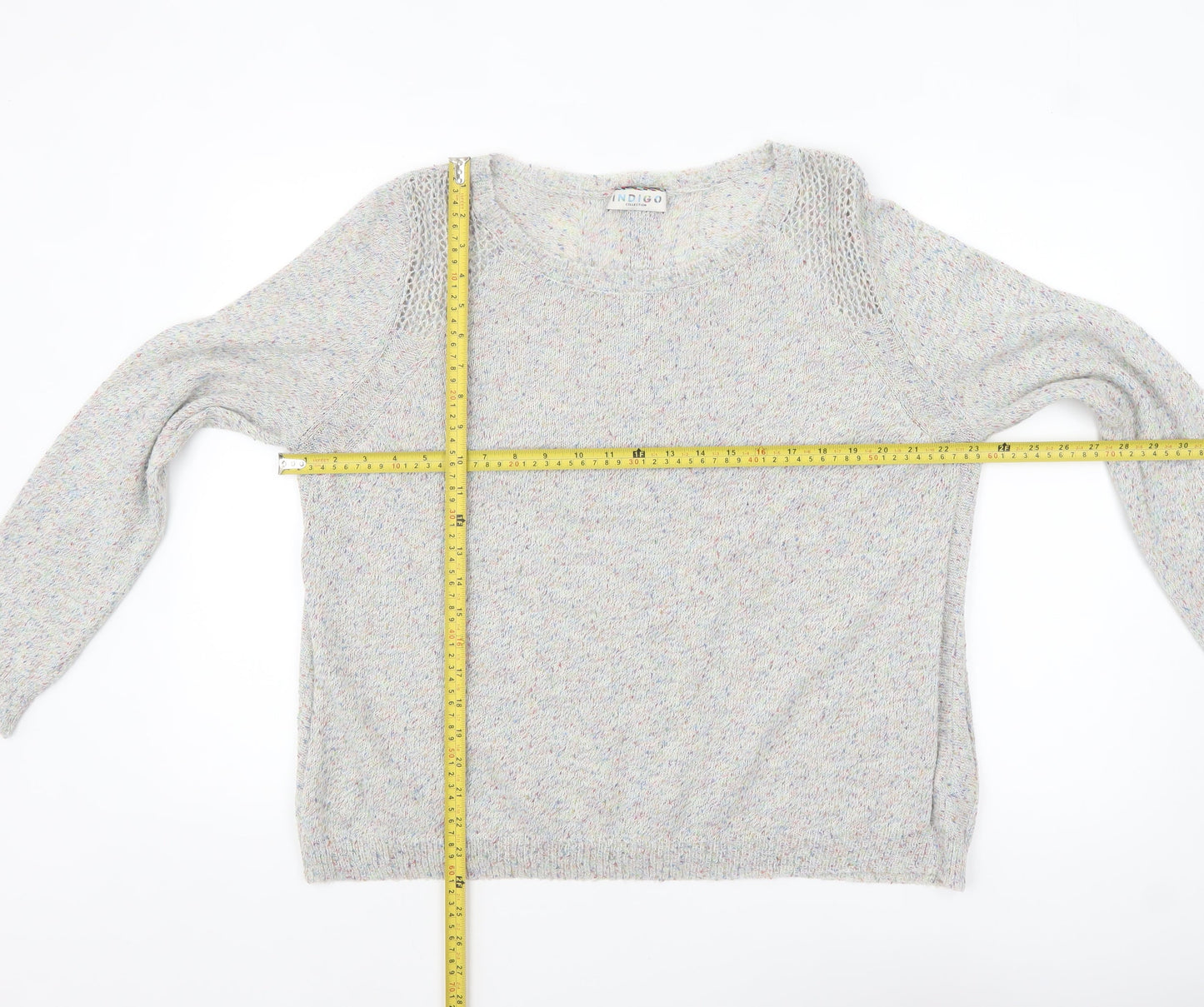 Marks and Spencer Women’s Grey Multicoloured Knit Cardigan UK 18