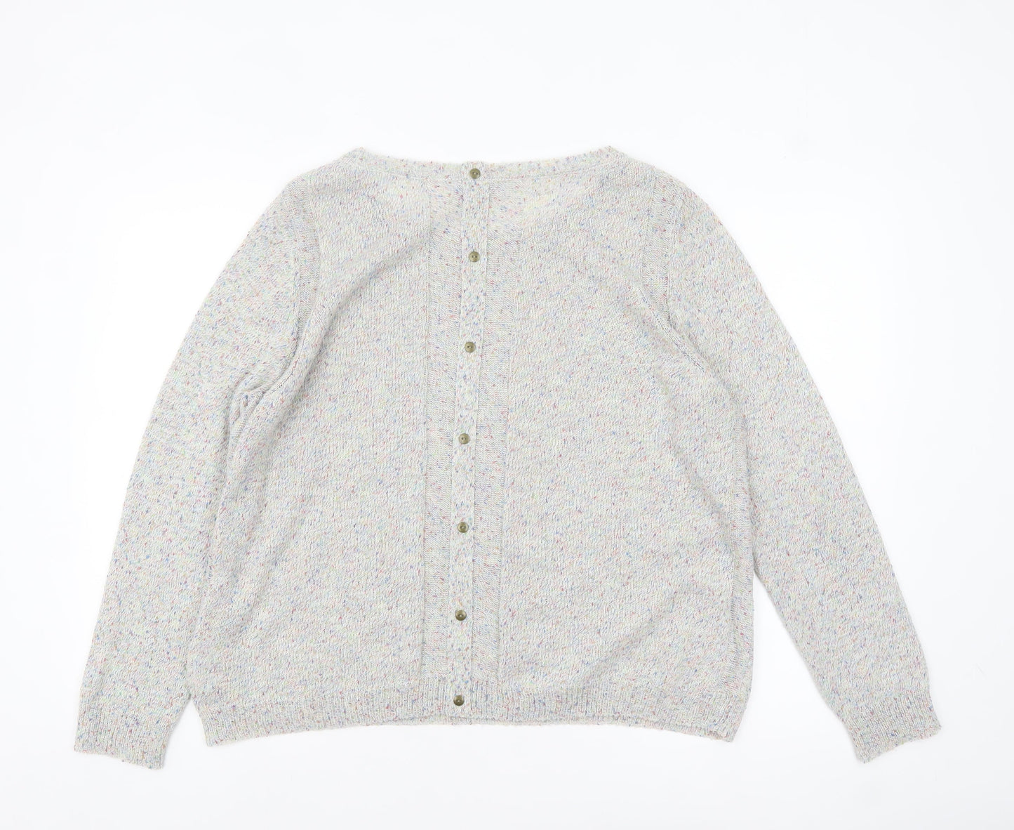 Marks and Spencer Women’s Grey Multicoloured Knit Cardigan UK 18