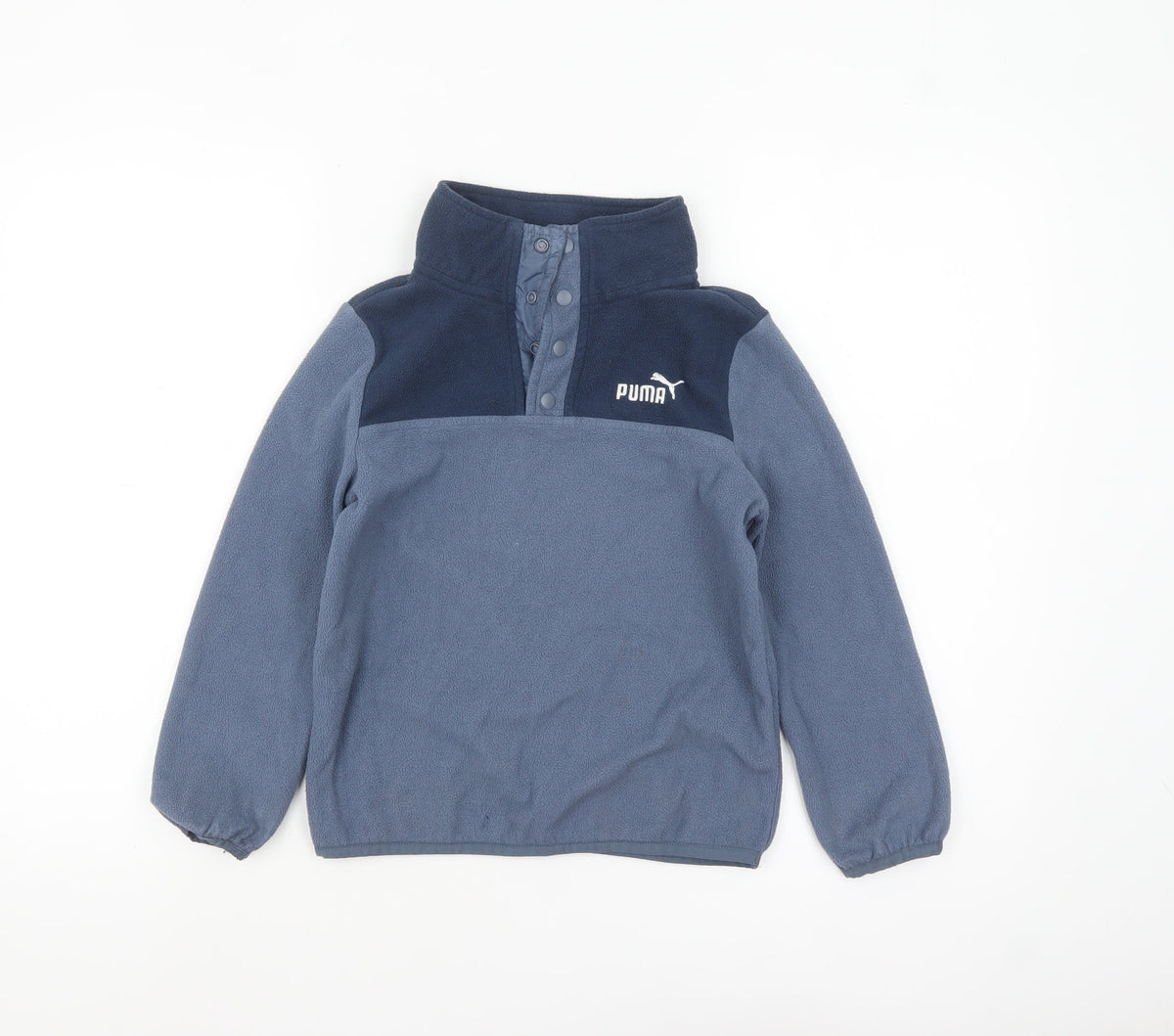 Puma Boys Blue Fleece Henley Sweatshirt Size 10 Years