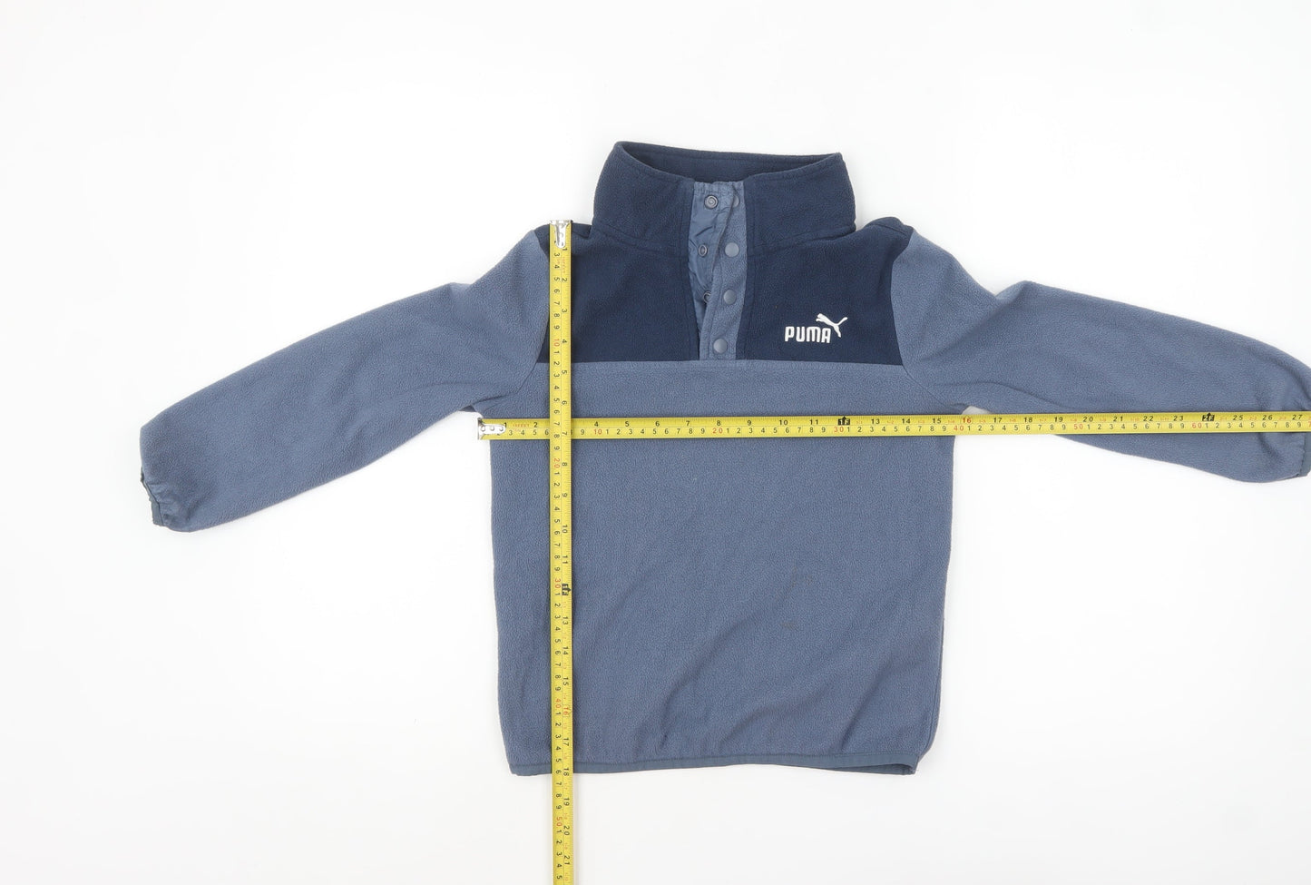 Puma Boys Blue Fleece Henley Sweatshirt Size 10 Years