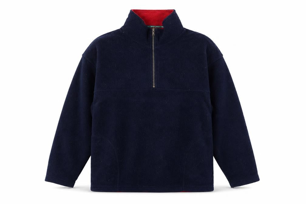 St Bernard Men's Blue Fleece 1/2 Zip Pullover Sweatshirt Size L
