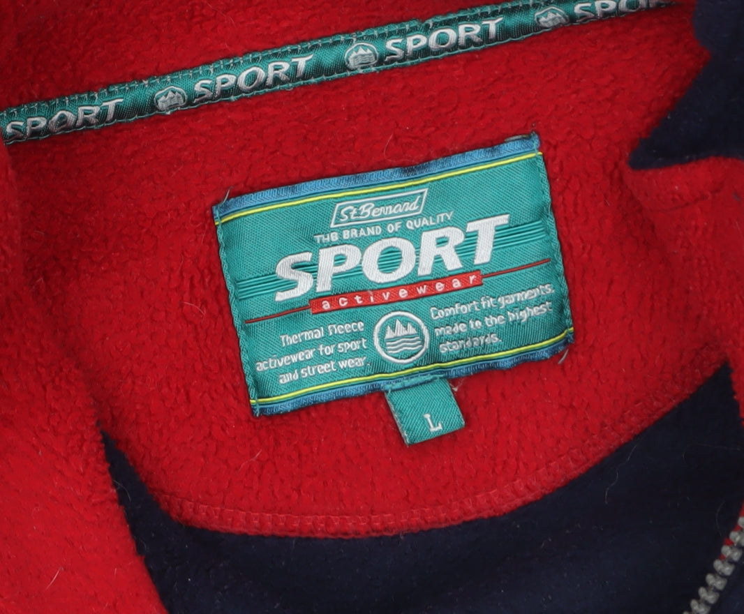 St. Bernard Men's Blue Fleece 1/2 Zip Pullover Sweatshirt Size L