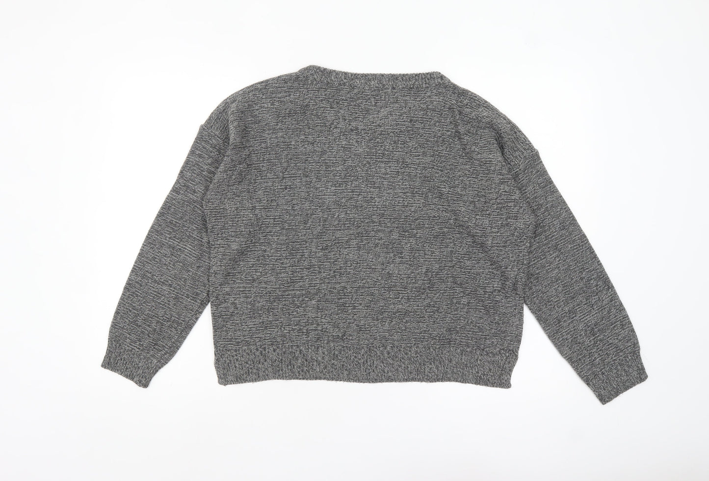 Brave Soul Women's Grey Knit Long Sleeve Pullover Jumper Size L