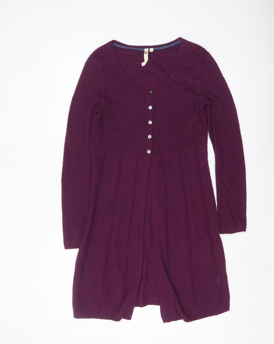 White Stuff Women’s Purple Long Sleeve A-Line Knit Dress Size 10