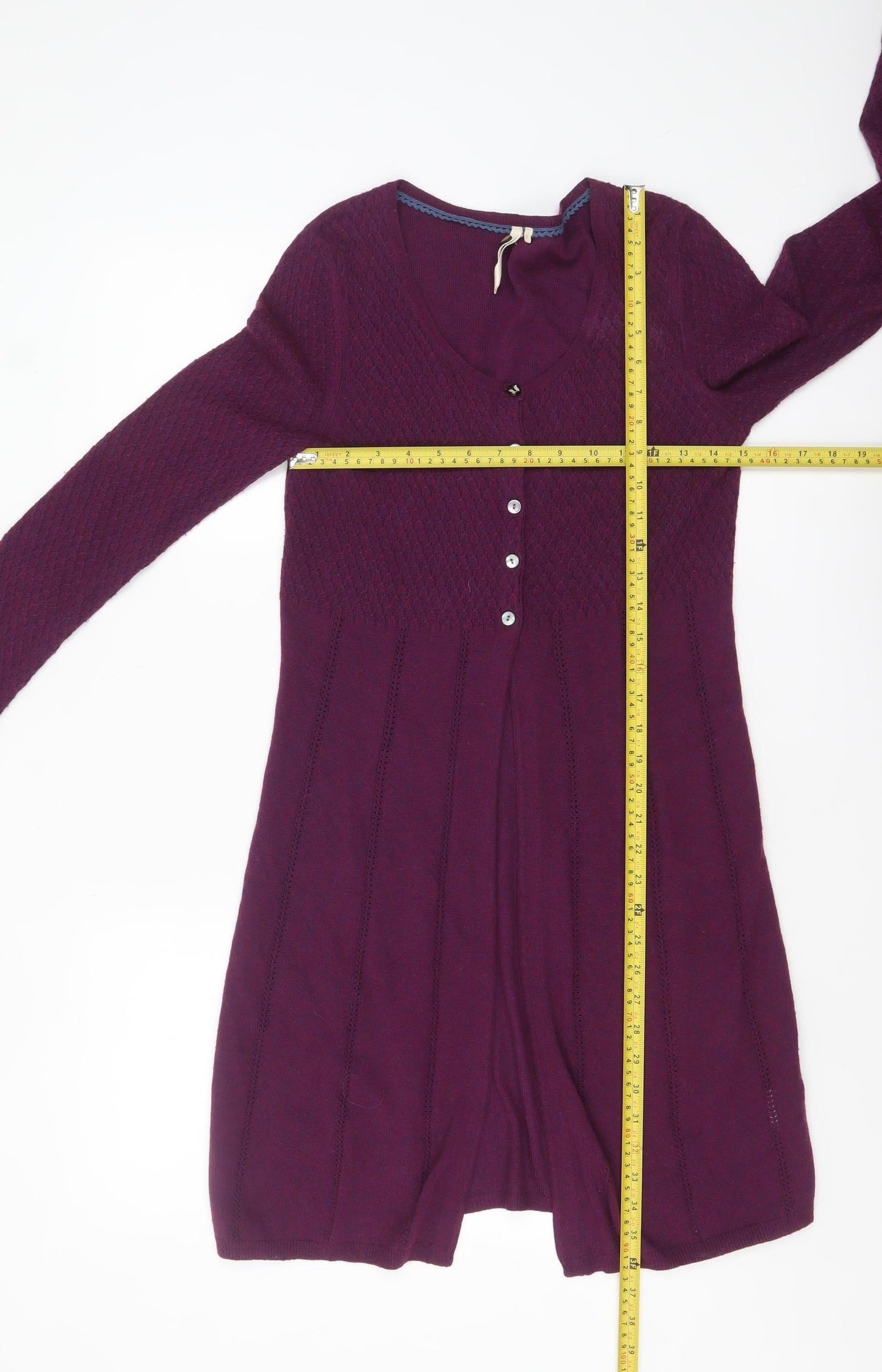 White Stuff Women’s Purple Long Sleeve A-Line Knit Dress Size 10
