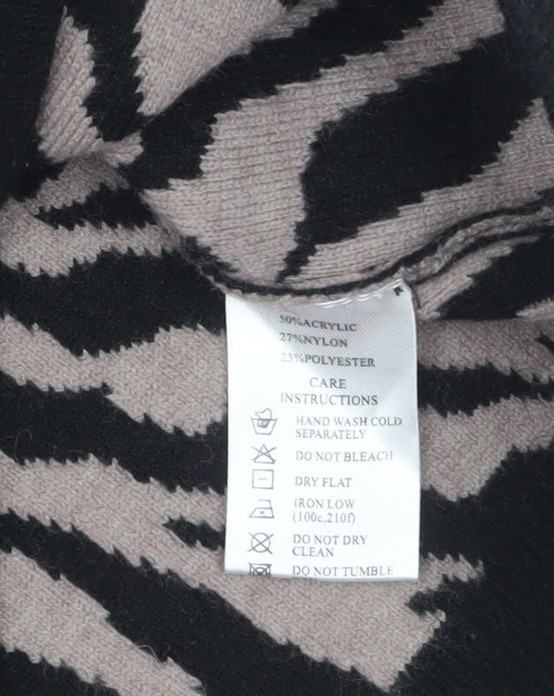 Motel Womens Beige Black Animal Print Knit Sleeveless Vest XS