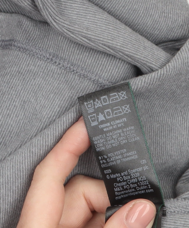 Marks and Spencer Women Grey A-Line Knit Dress Size 14 Long Sleeve