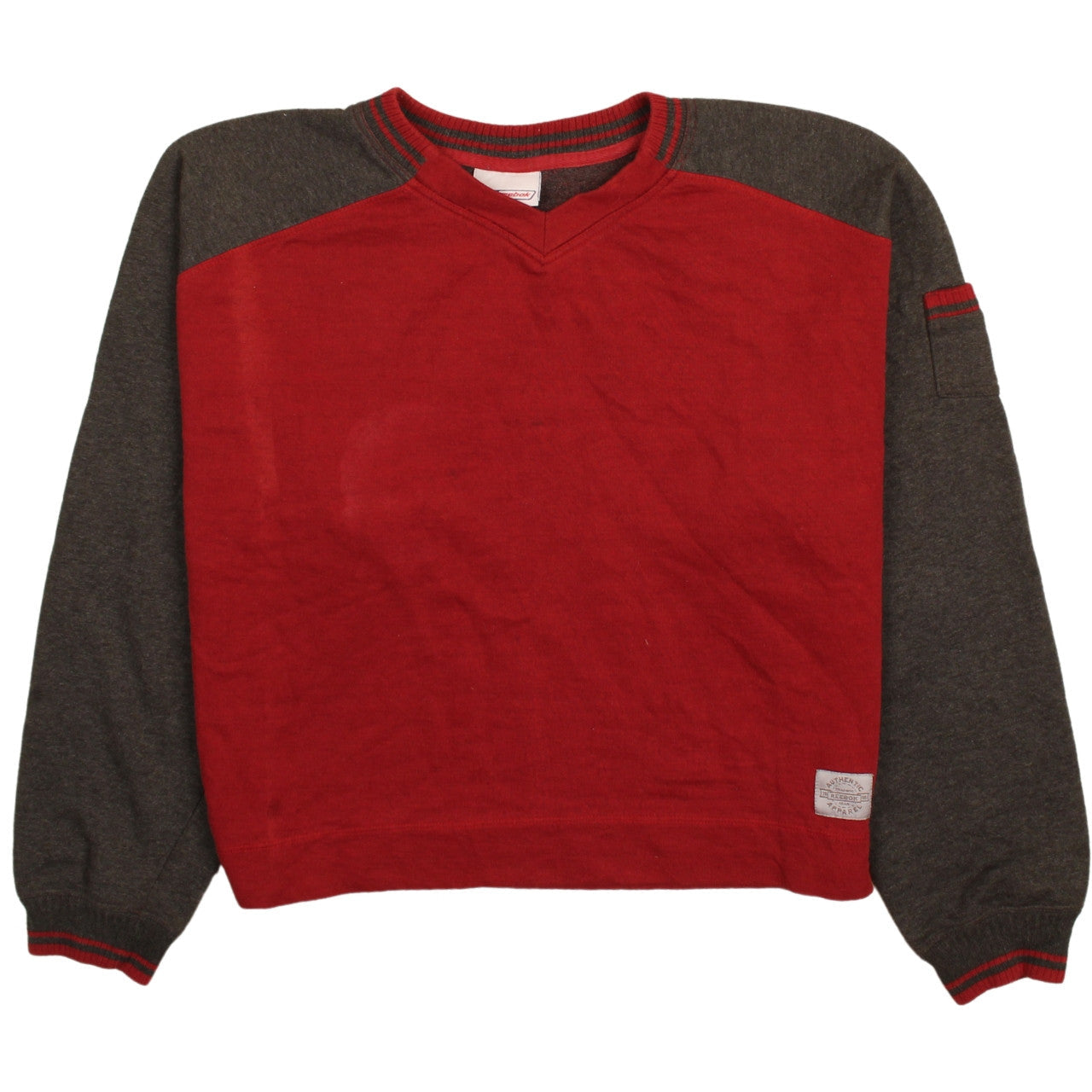 Reebok Boys Red & Grey Crew Neck Pullover Sweatshirt L