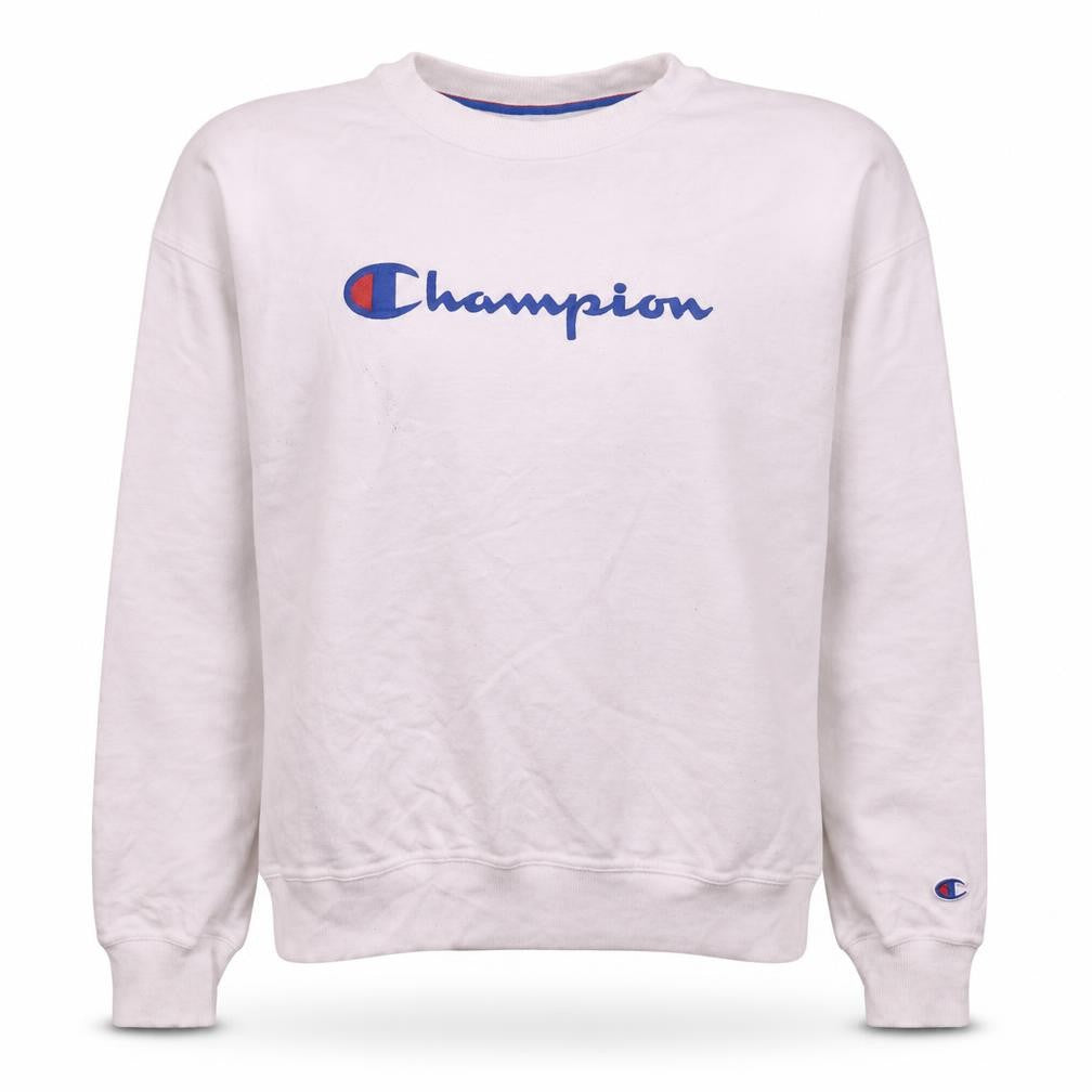 Champion Women's White Small Pullover Sweatshirt Classic Logo