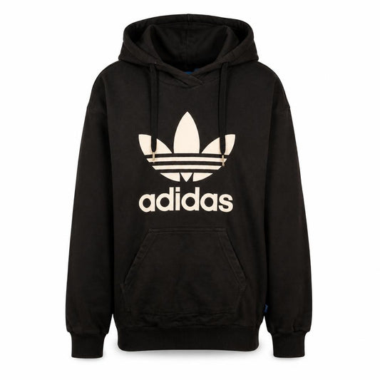 Adidas Womens Black Pullover Hoodie Size 6 Logo Print Casual
