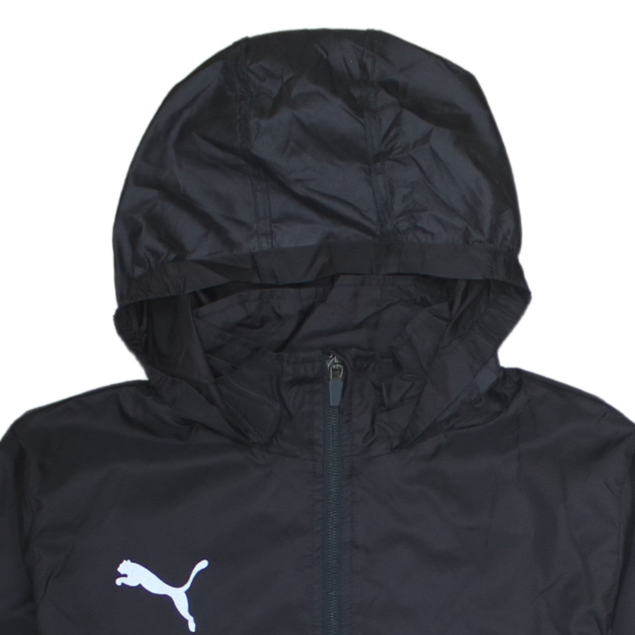 Puma Boys Black Hooded Windbreaker Jacket 14 Years Full Zip Lightweight