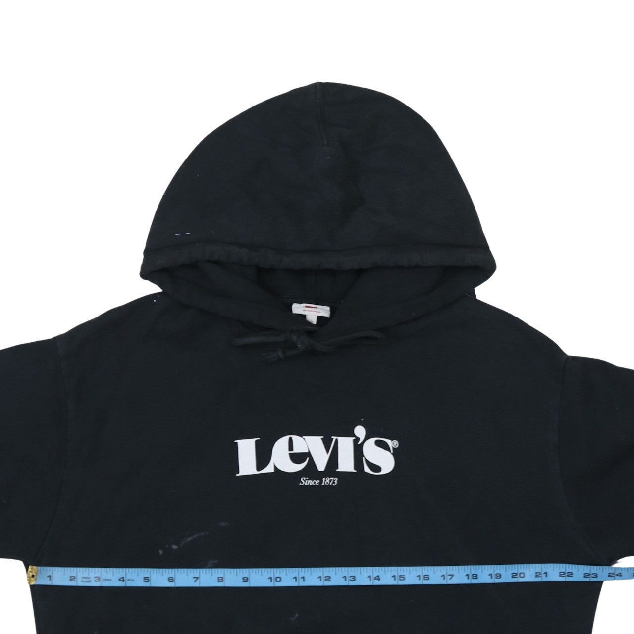 Levi's Mens Black Pullover Hoodie L Logo Graphic Cotton Fleece