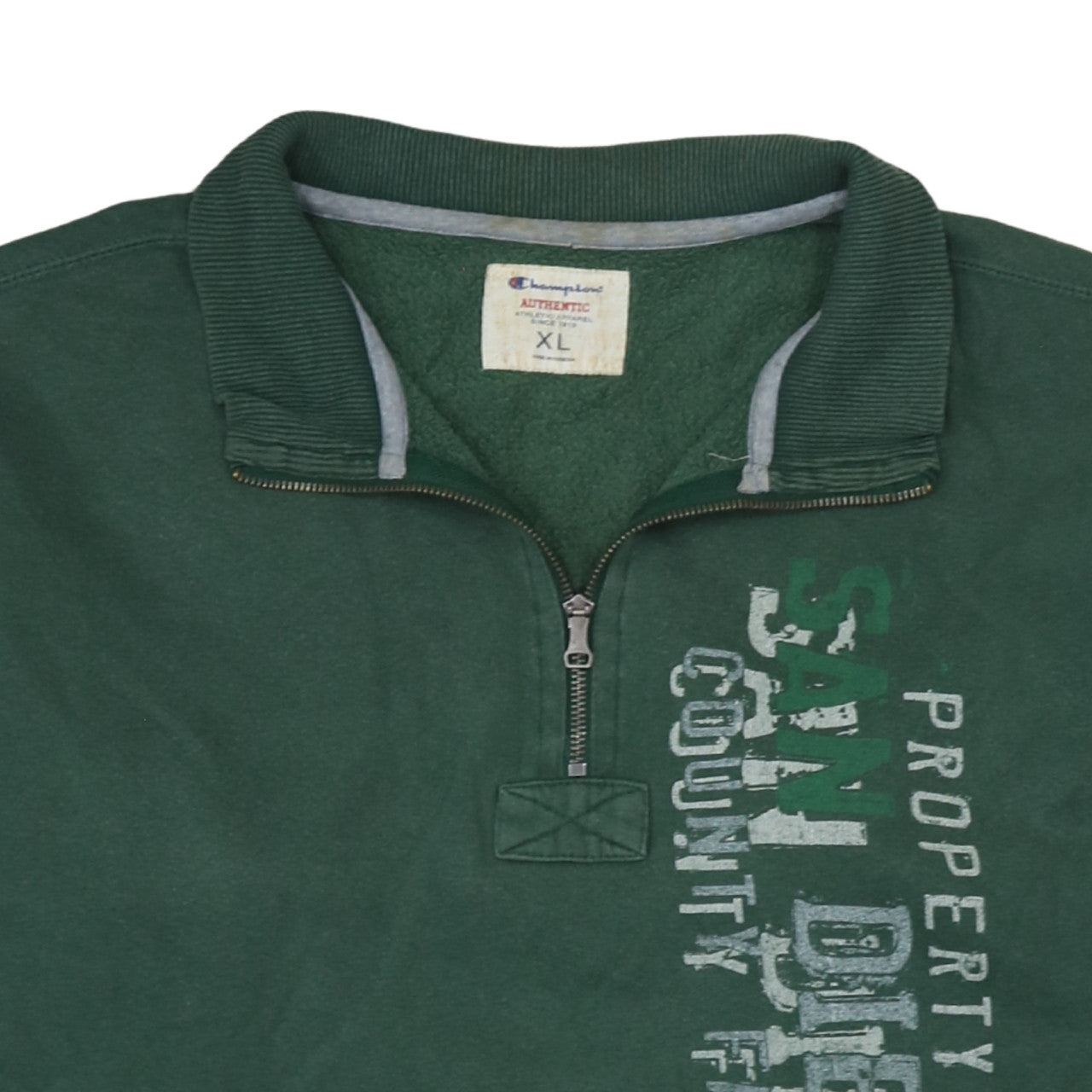 Champion Men's Green XL 1/4 Zip Fleece Activewear Jacket