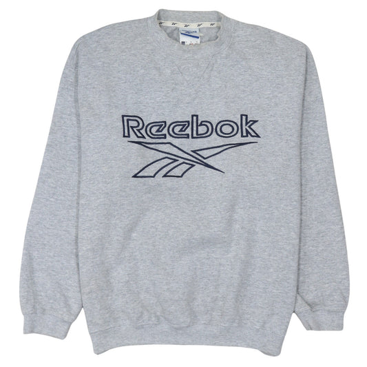 Reebok Men's Grey Pullover Sweatshirt Small Crew Neck Fleece