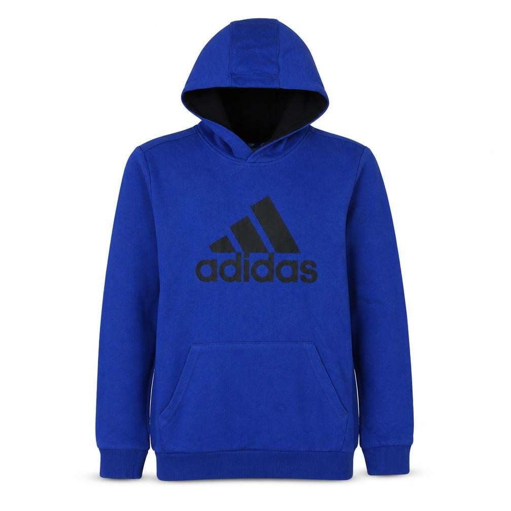 Adidas Boys Blue Pullover Hoodie XL 15-16 Years Cotton Blend Logo Print
