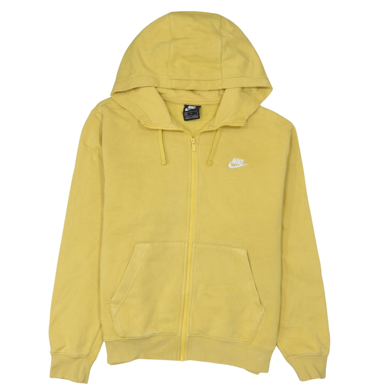 Nike Men's Yellow Full Zip Hoodie M Fleece Sportswear