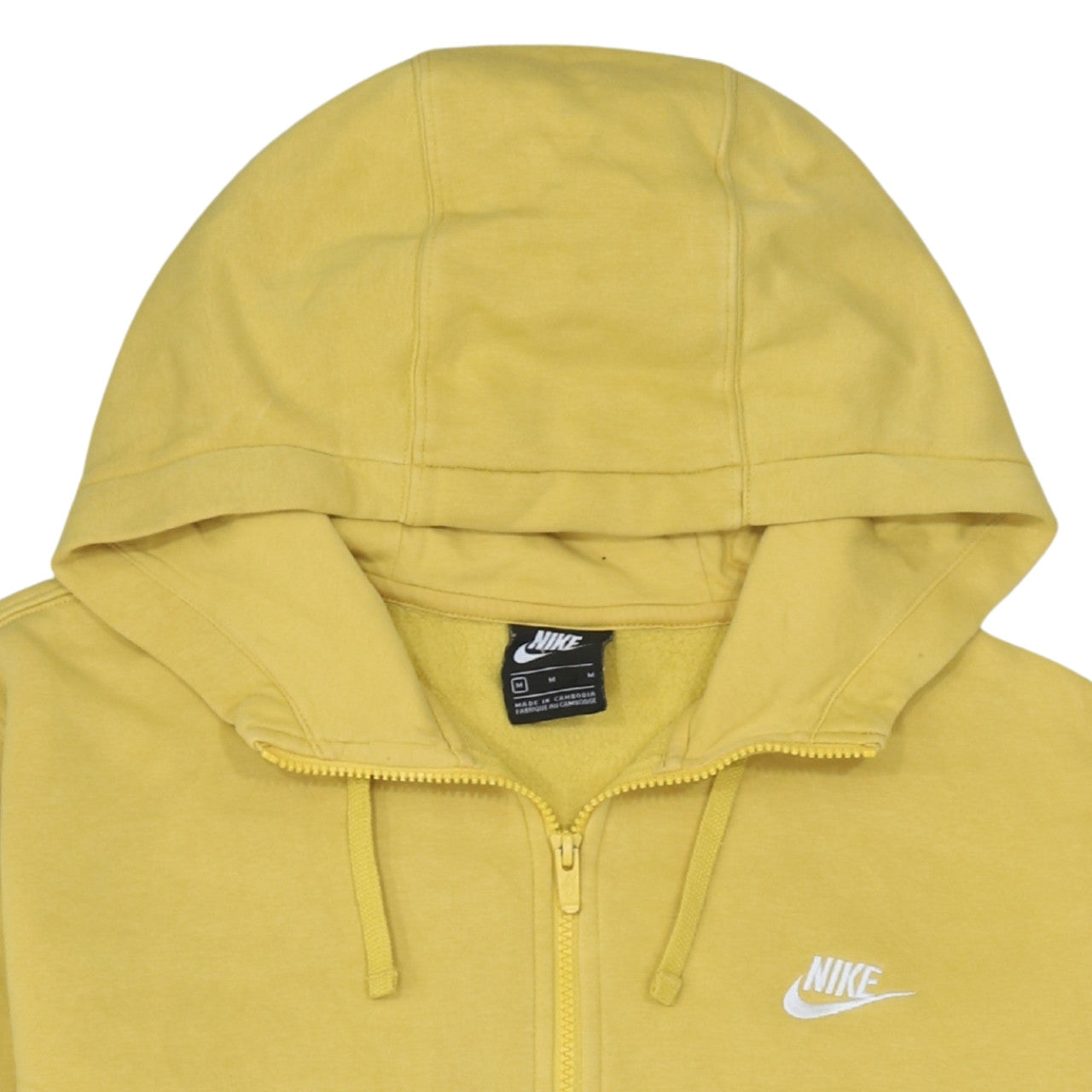 Nike Men's Yellow Full Zip Hoodie M Fleece Sportswear
