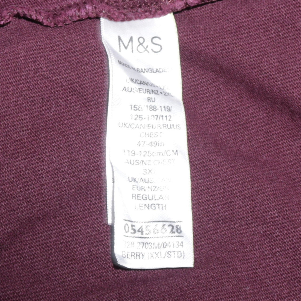 Marks and Spencer Men's 2XL Berry Purple Long Sleeve Button-Up Shirt