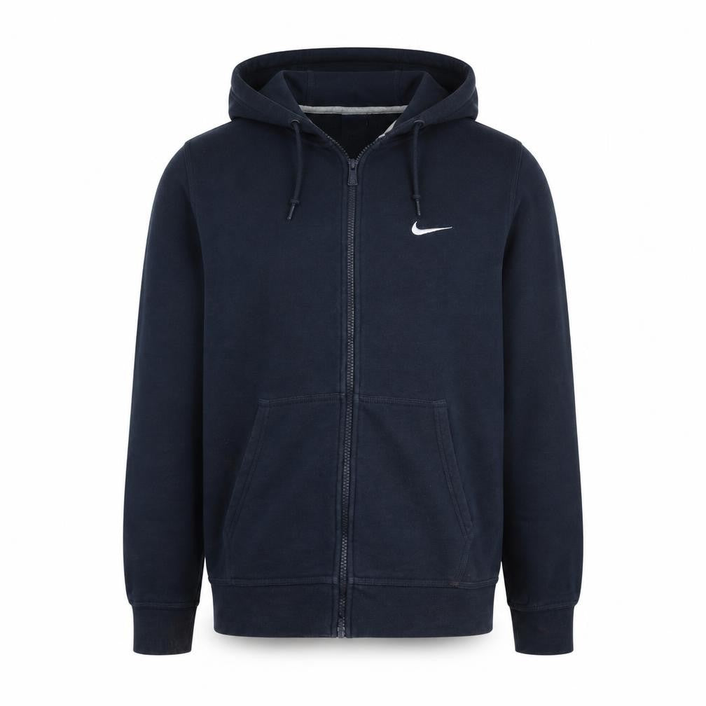 Nike Men Blue Full Zip Hoodie L Sports Fleece Sweatshirt