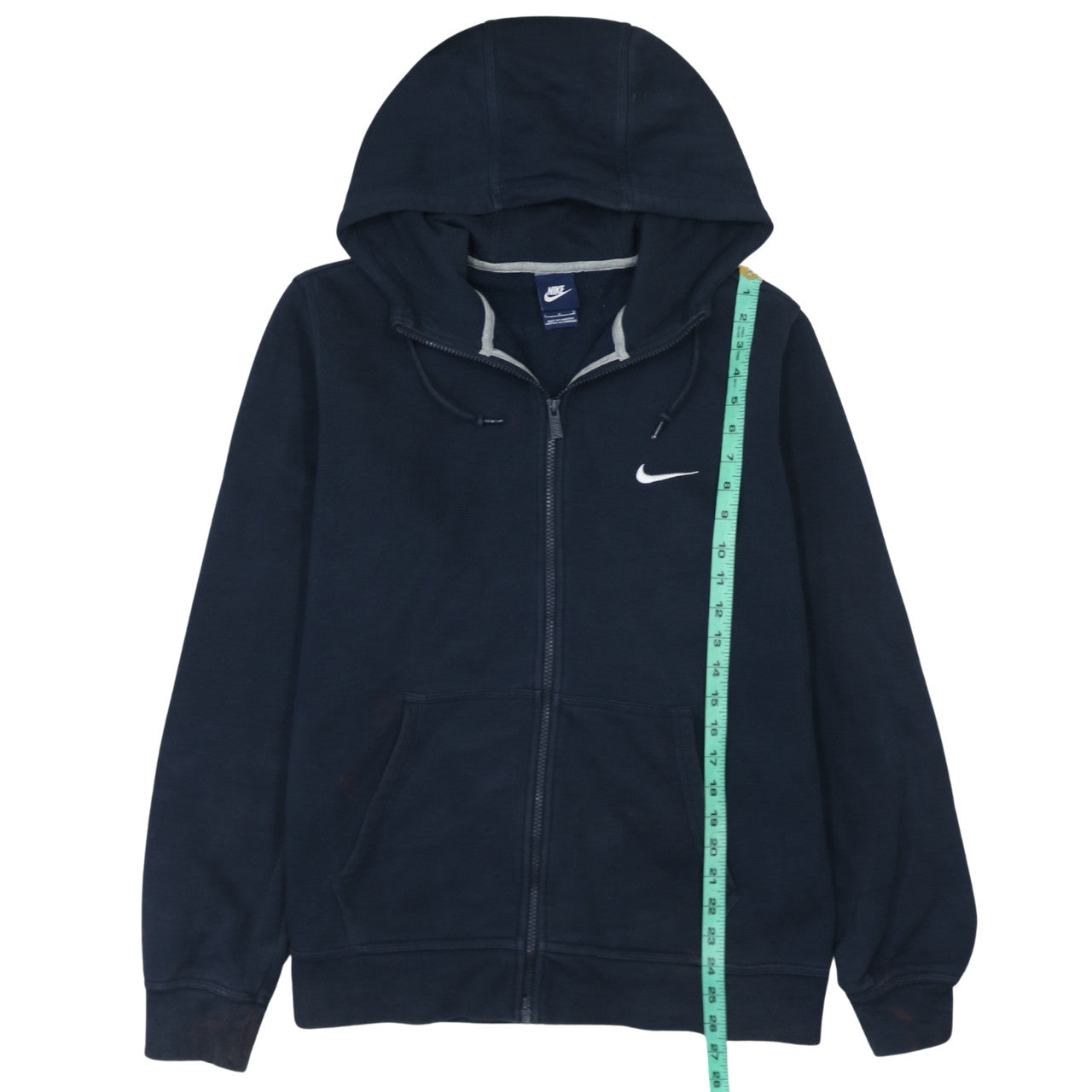 Nike Men Blue Full Zip Hoodie L Sports Fleece Sweatshirt
