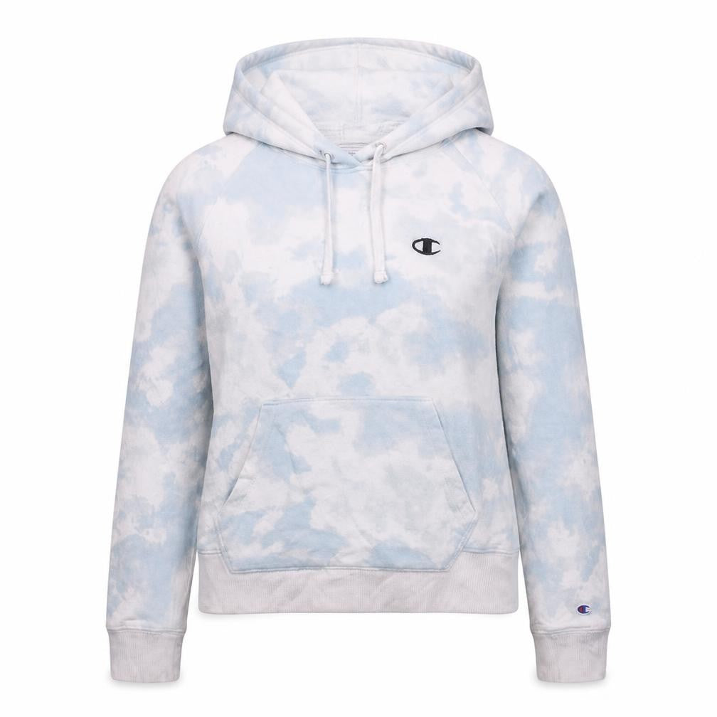 Champion Womens Blue Tie Dye Pullover Hoodie Size S