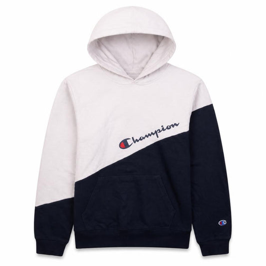 Champion Boys White & Blue Pullover Hoodie XL Colourblock Fleece Sweatshirt