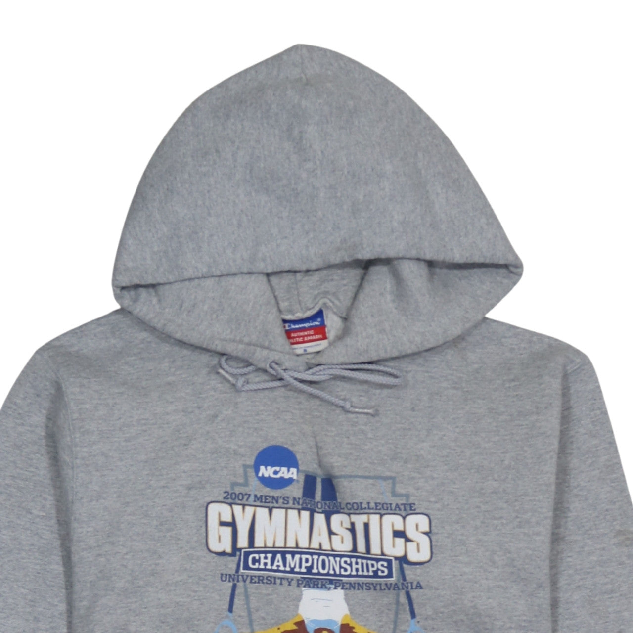 Champion Men's Grey Pullover Hoodie S Gymnastics Graphic Sportswear