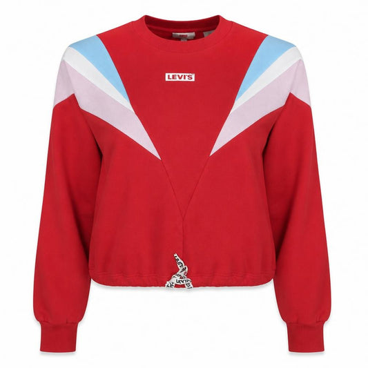 Levi's Womens Red Colourblock Pullover Sweatshirt XS