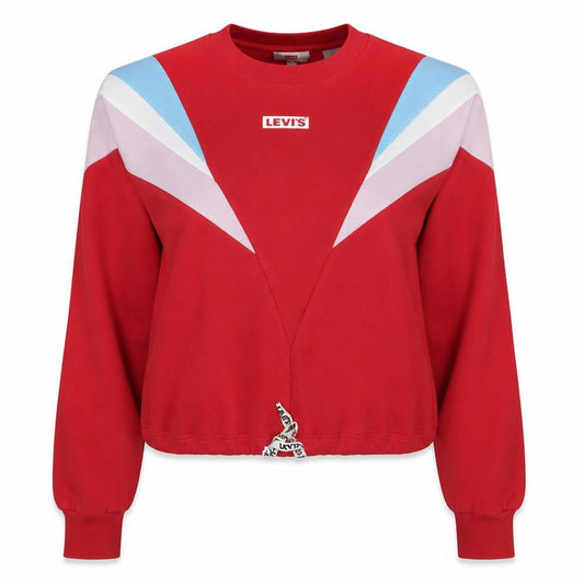 Levi's Womens Red Colourblock Pullover Sweatshirt XS