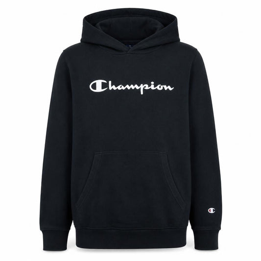 Champion Boys Black Pullover Hoodie Sweatshirt 13-14 Years Logo Fleece