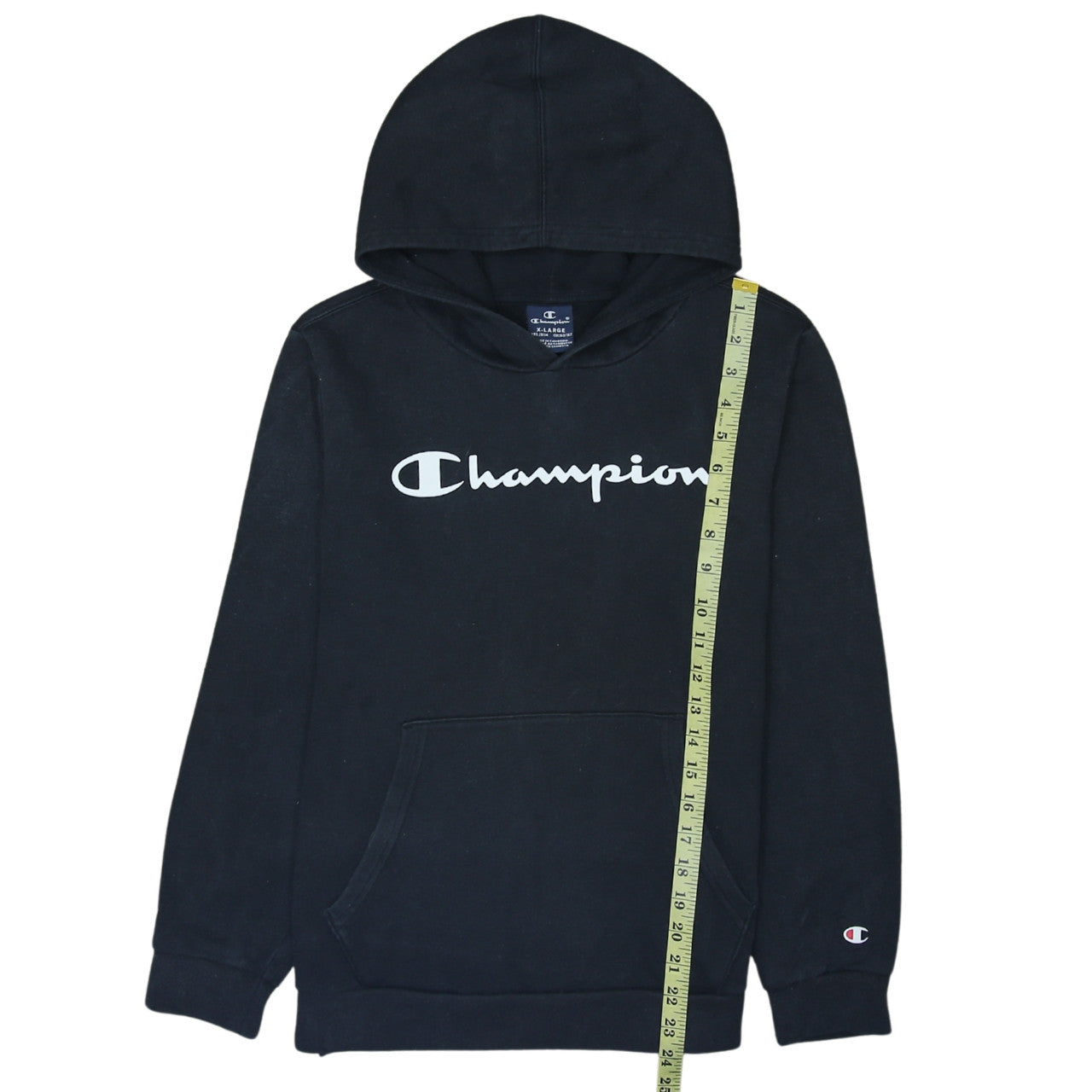 Champion Boys Black Pullover Hoodie Sweatshirt 13-14 Years Logo Fleece