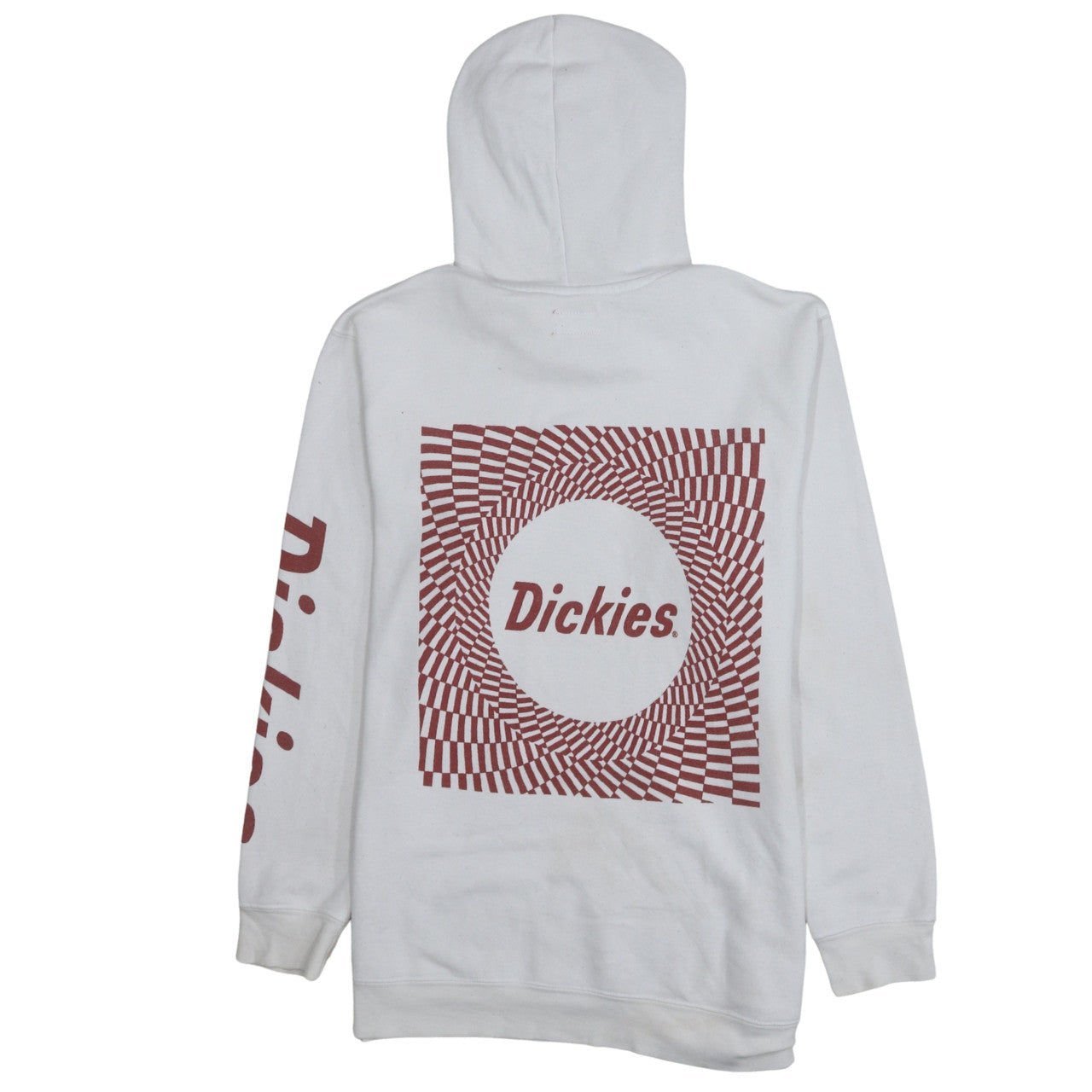 Dickies Mens White Pullover Hoodie L Logo Print Fleece Sweatshirt