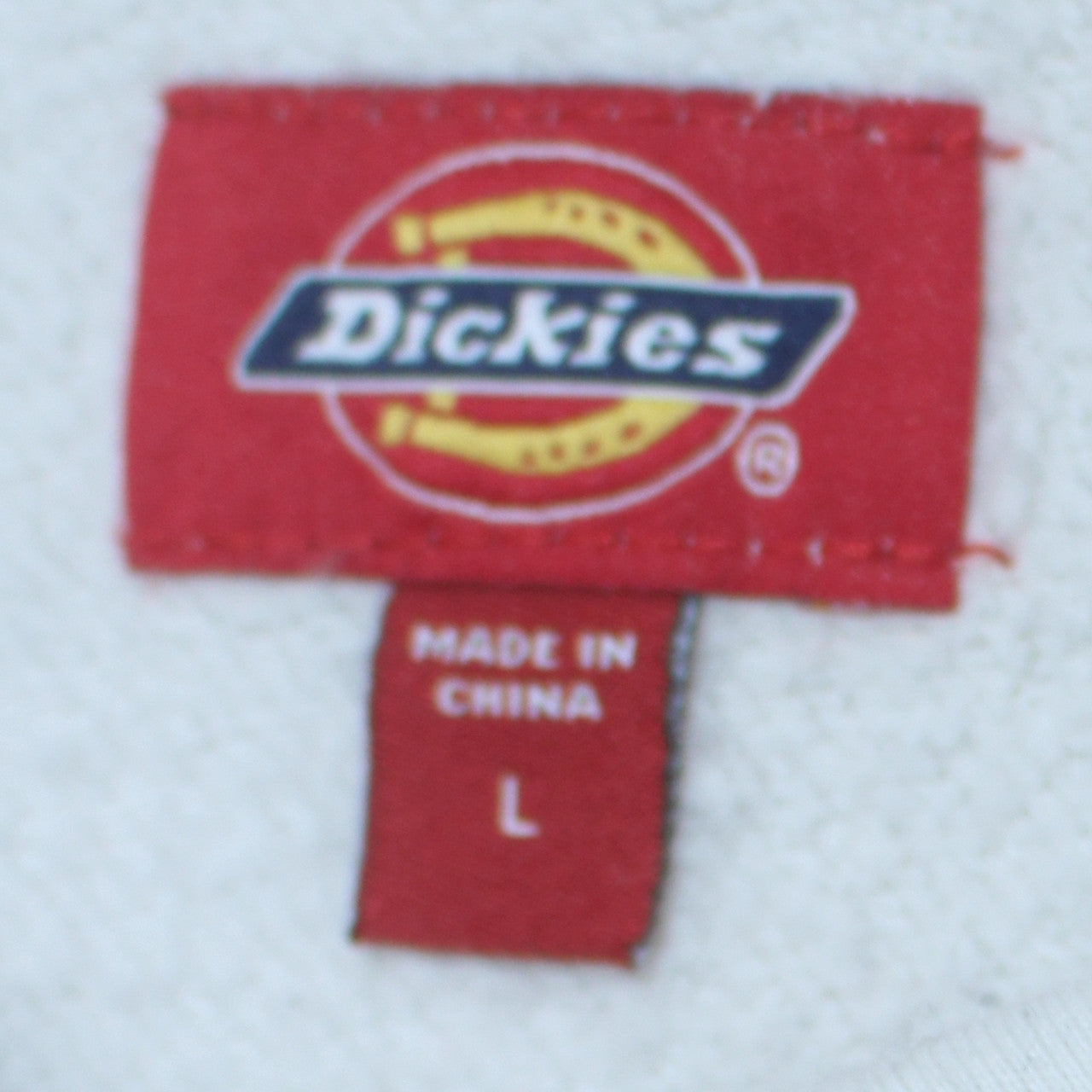 Dickies Mens White Pullover Hoodie L Logo Print Fleece Sweatshirt
