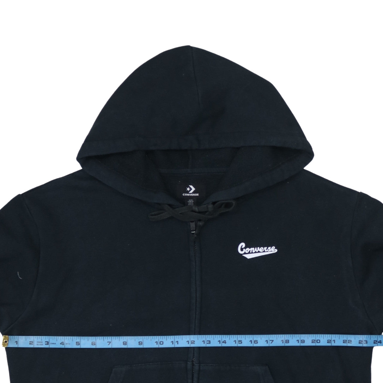 Converse Women's Black XL Full Zip Hoodie Cotton Blend