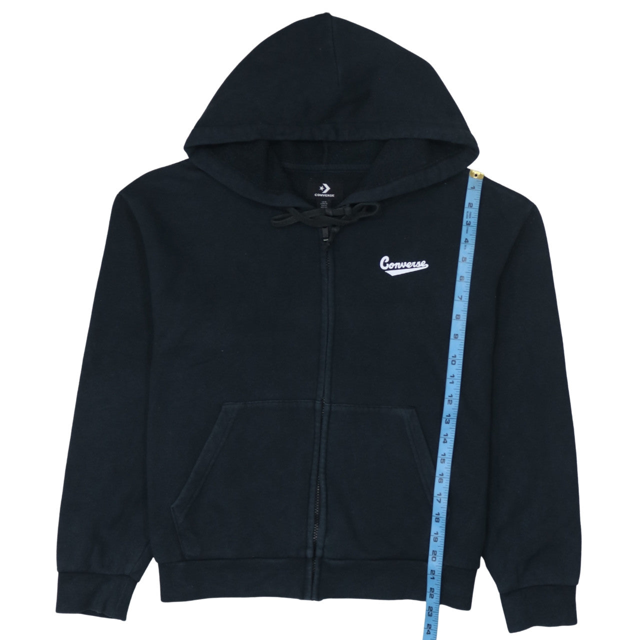 Converse Women's Black XL Full Zip Hoodie Cotton Blend