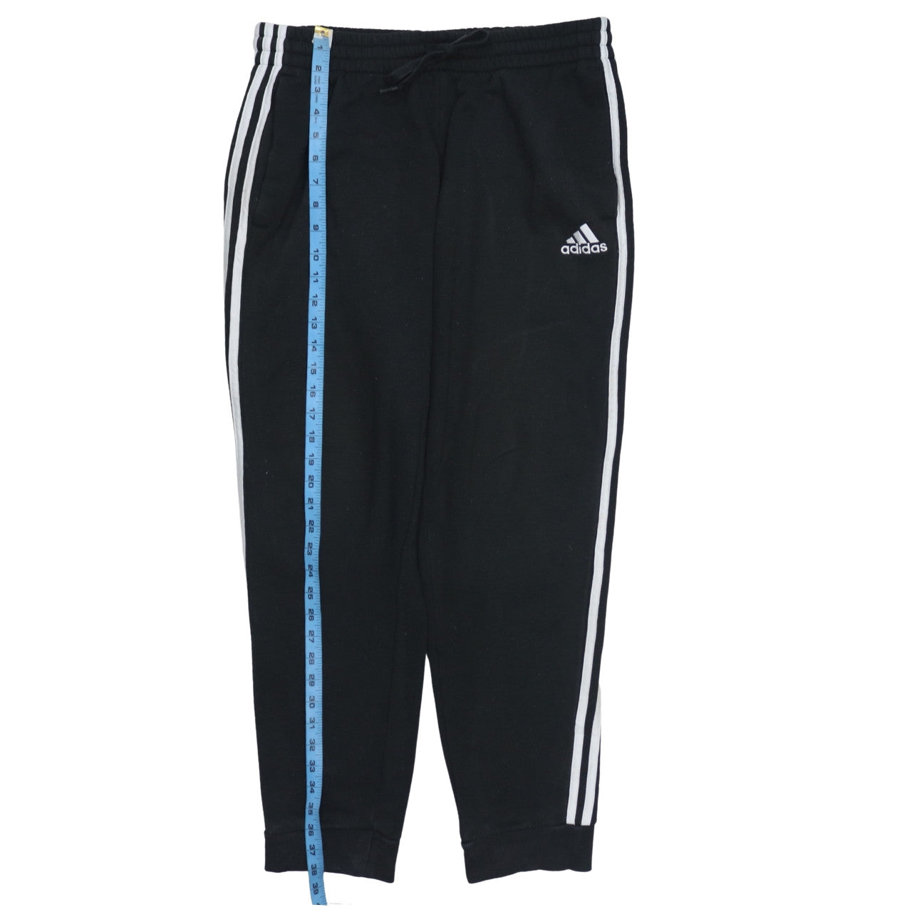 Adidas Men Black L Sweatpants Joggers with Logo & Stripes
