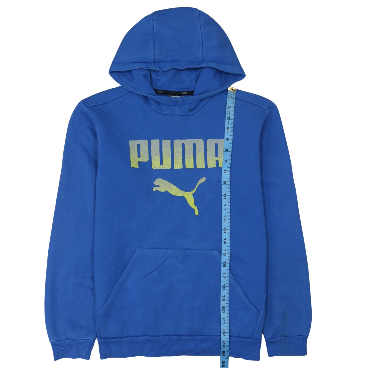 Puma Boys Blue Pullover Hoodie 15-16 Years Graphic Logo Sweatshirt