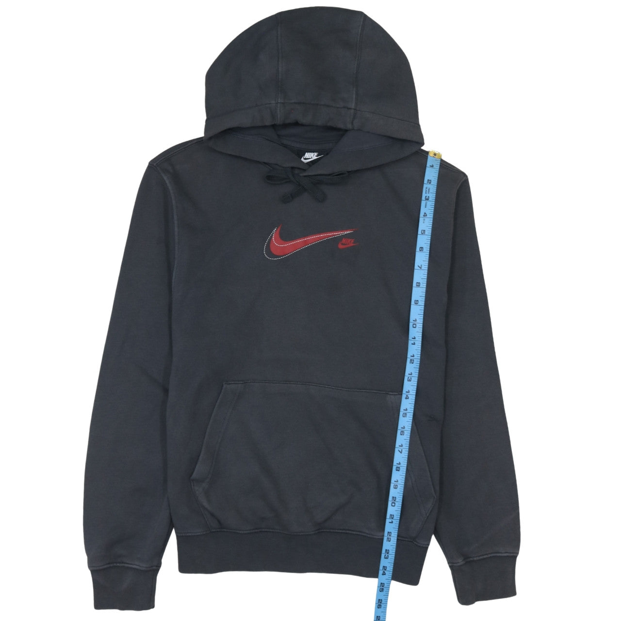 Nike Men Black Pullover Hoodie S Logo Fleece Sweatshirt