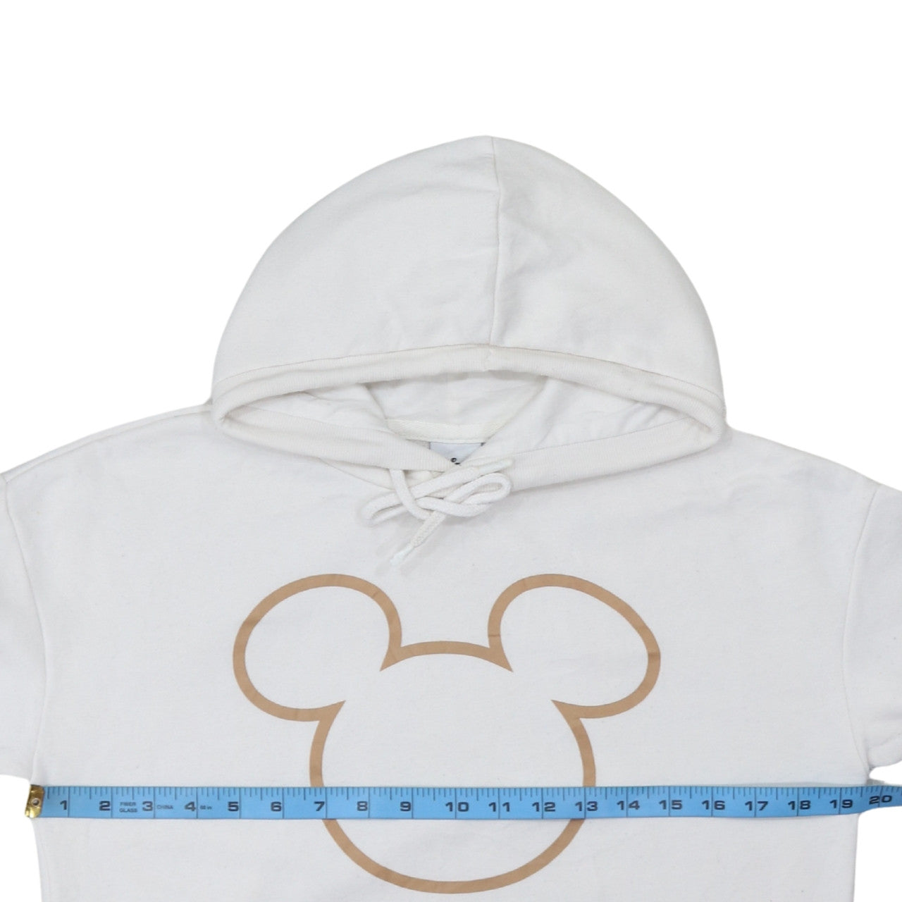 Disney Primark Women White Hoodie 2XS Mickey Mouse Pullover Sweatshirt