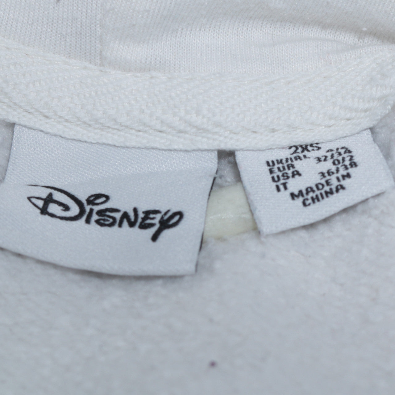Disney Primark Women White Hoodie 2XS Mickey Mouse Pullover Sweatshirt