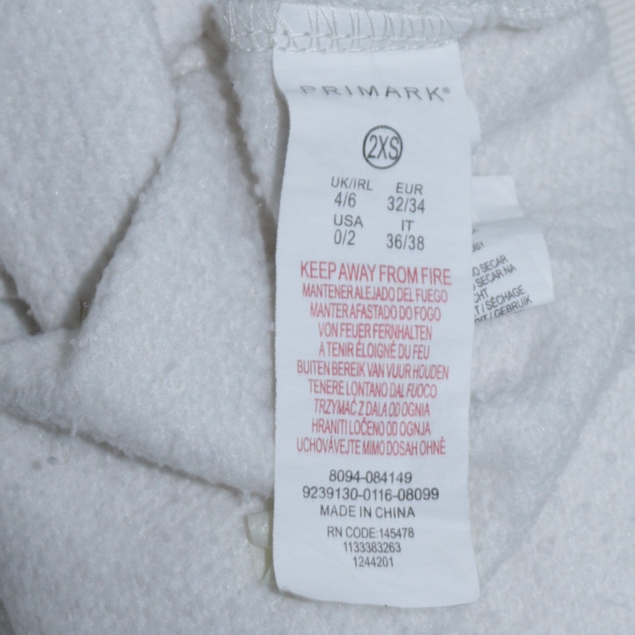Disney Primark Women White Hoodie 2XS Mickey Mouse Pullover Sweatshirt