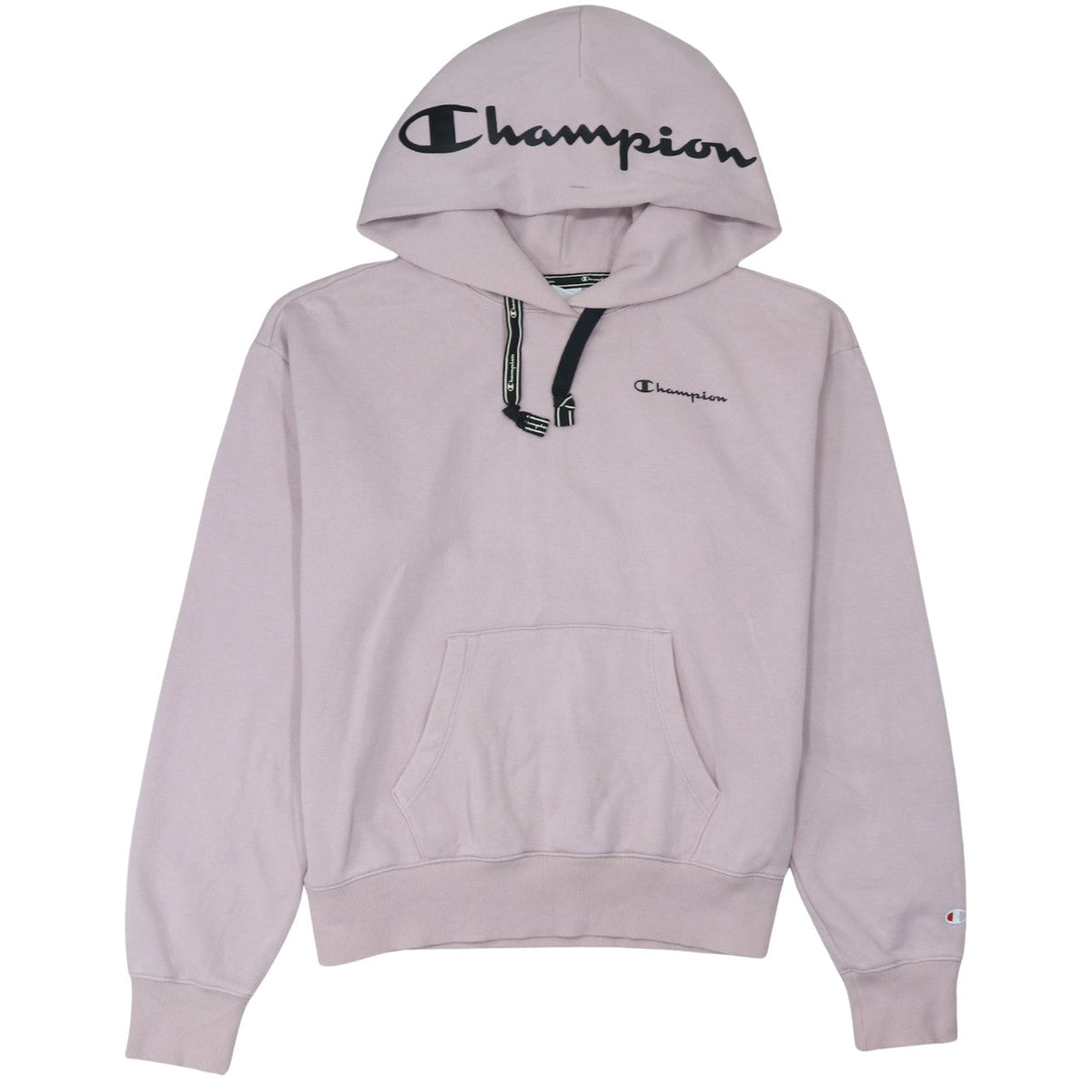 Champion Girls Pink Logo Pullover Hoodie Size L Fleece Cotton Blend