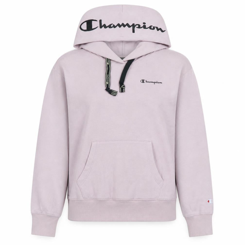 Champion Girls Pink Logo Pullover Hoodie Size L Fleece Cotton Blend