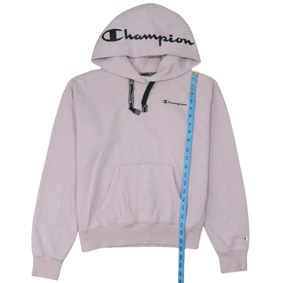 Champion Girls Pink Logo Pullover Hoodie Size L Fleece Cotton Blend