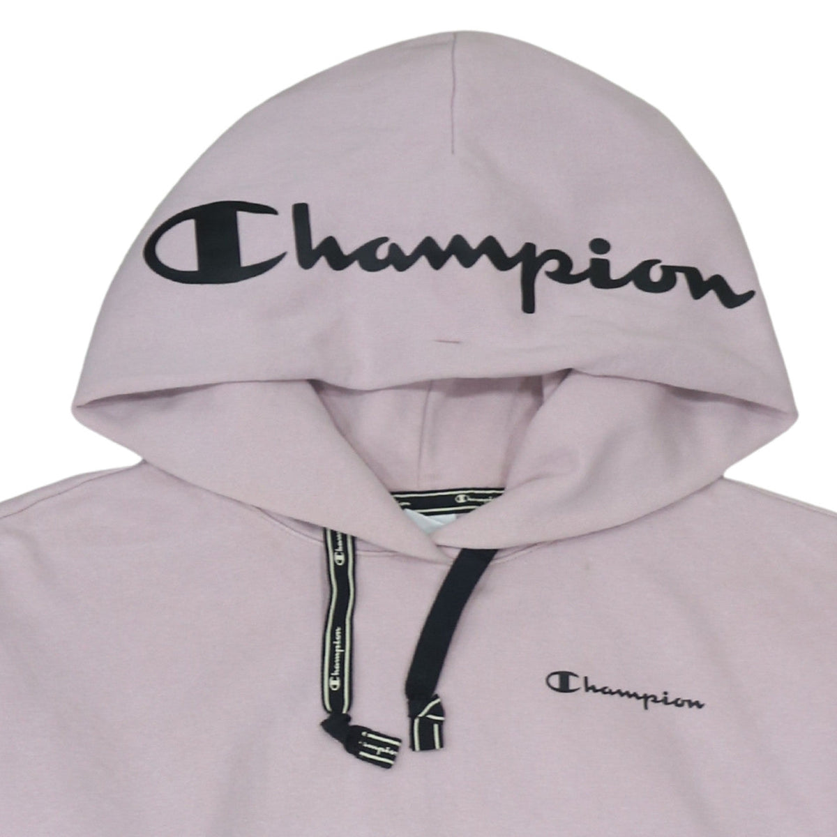 Champion Girls Pink Logo Pullover Hoodie Size L Fleece Cotton Blend