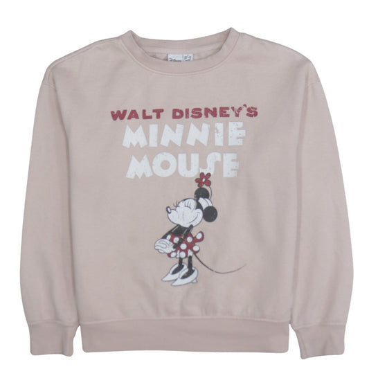 Primark Women Beige Minnie Mouse Pullover Sweatshirt XS Disney Graphic