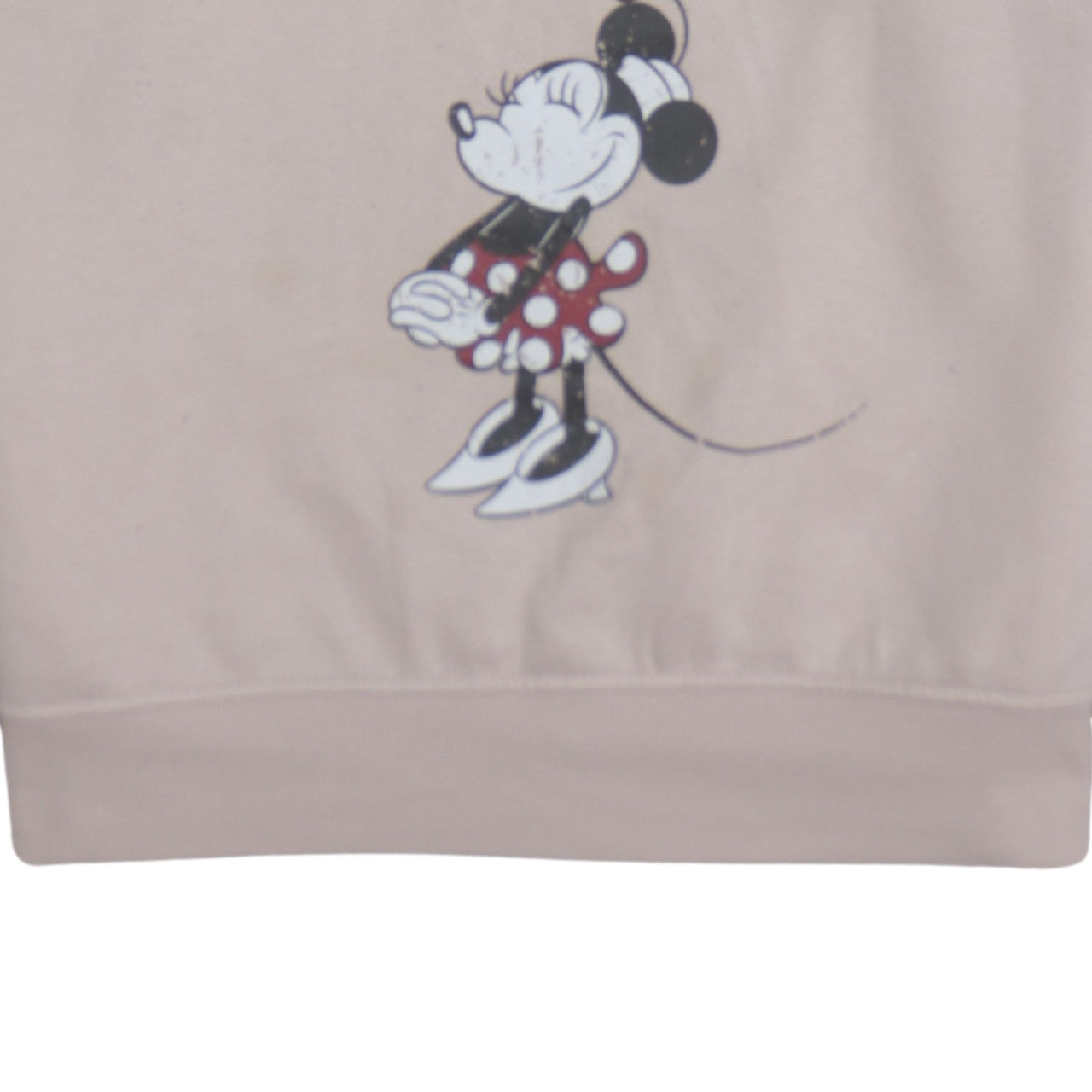 Primark Women Beige Minnie Mouse Pullover Sweatshirt XS Disney Graphic