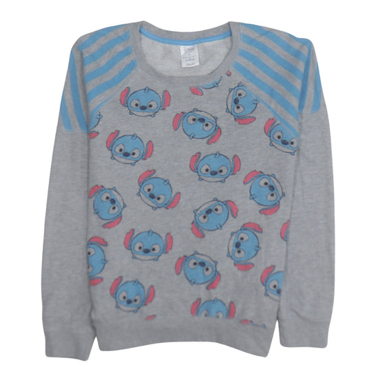 Disney Girls Grey Stitch Print Pullover Sweatshirt XL